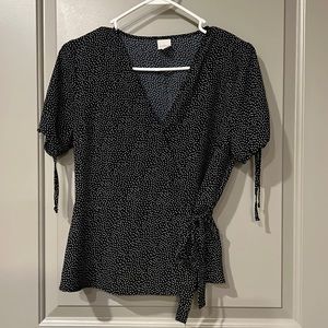 Laurena Tie Sleeve Wrap Blouse